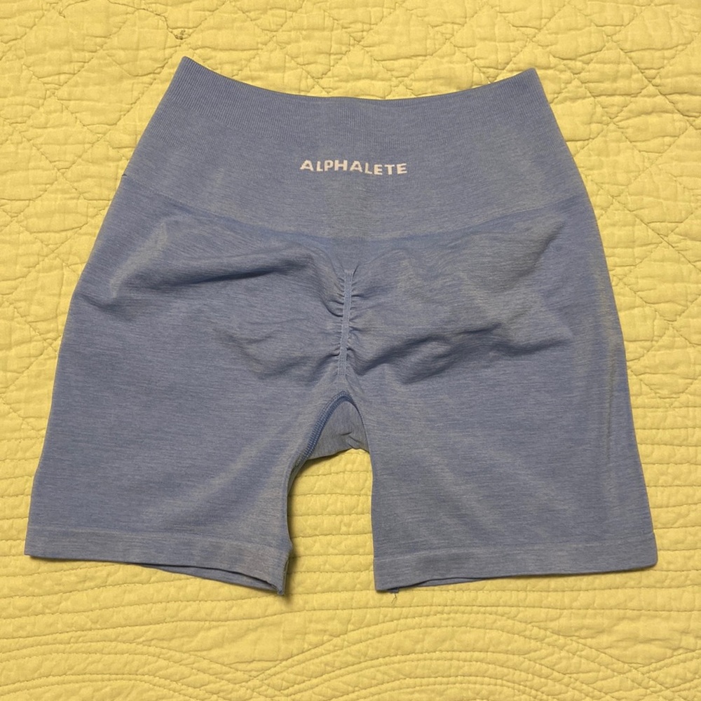 Alphalete Blue Athletic Scrunch-Back Biker Shorts